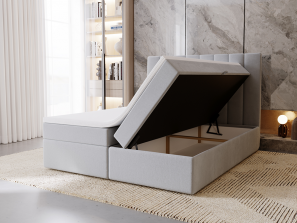 Łóżko kontynentalne VICTORIA z wbudowanym materacem i pojemnikami na pościel7