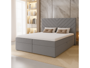 Łóżko kontynentalne VICTORIA z wbudowanym materacem i pojemnikami na pościel 2