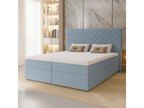 Łóżko kontynentalne VICTORIA z wbudowanym materacem i pojemnikami na pościel 1