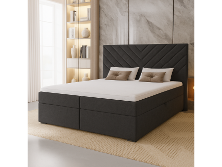 Łóżko kontynentalne VICTORIA z wbudowanym materacem i pojemnikami na pościel3