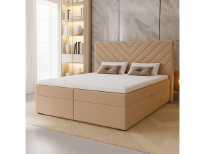 Łóżko kontynentalne VICTORIA z wbudowanym materacem i pojemnikami na pościel6