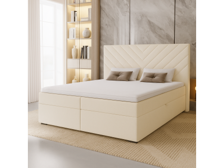 Łóżko kontynentalne VICTORIA z wbudowanym materacem i pojemnikami na pościel 5