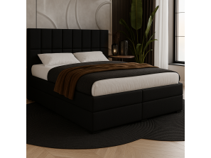 Łóżko kontynentalne ALMA BOX z wbudowanym materacem i pojemnikami na pościel 1