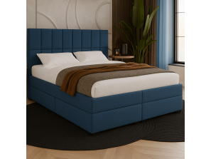 Łóżko kontynentalne ALMA BOX z wbudowanym materacem i pojemnikami na pościel 2