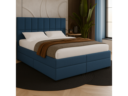 Łóżko kontynentalne ALMA BOX z wbudowanym materacem i pojemnikami na pościel 2