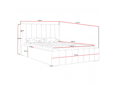 Łóżko tapicerowane 160x200 GOLDEN PREMIUM z pojemnikiem