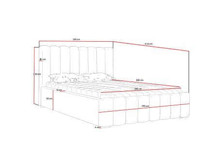 Łóżko tapicerowane 180x200 GOLDEN PREMIUM z pojemnikiem