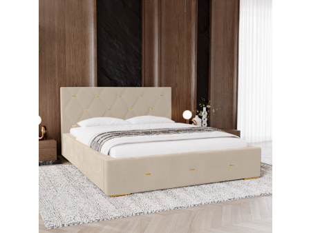 Łóżko tapicerowane 200x200 GOLDEN PREMIUM z pojemnikiem