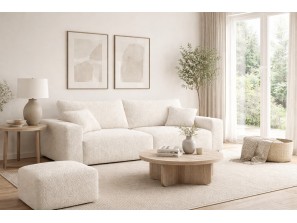 Nowoczesna sofa z funkcją spania MILANO i pojemnikiem na pościel Boucle