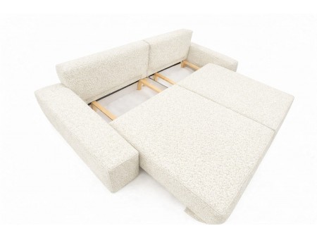 Nowoczesna sofa z funkcją spania MILANO i pojemnikiem na pościel Boucle