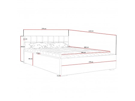 Łóżko tapicerowane 160x200 DREAM z pojemnikiem