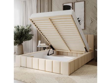 Łóżko tapicerowane 200x200 MENOS z pojemnikiem na pościel