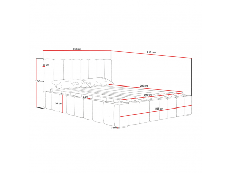 Łóżko tapicerowane 200x200 MENOS z pojemnikiem na pościel