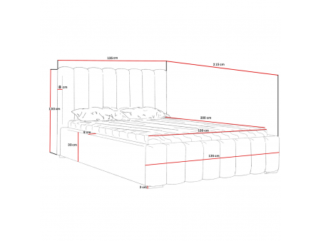Łóżko tapicerowane 120x200 GOLDEN z pojemnikiem na pościel
