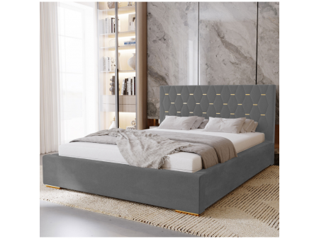 Łóżko tapicerowane 200x200 GOLDEN z pojemnikiem na pościel