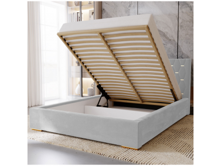 Łóżko tapicerowane 200x200 GOLDEN z pojemnikiem na pościel