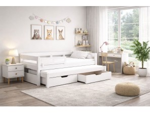 Łóżko dziecięce podwójne Lili z barierką ochronną