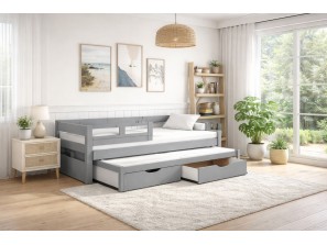 Łóżko dziecięce podwójne Lili z barierką ochronną