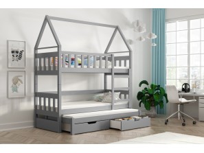 Łóżko dziecięce piętrowe 3-osobowe LISA