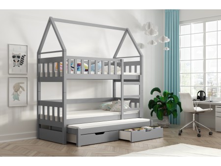 Łóżko dziecięce piętrowe 3-osobowe LISA