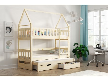 Łóżko dziecięce piętrowe 3-osobowe LISA