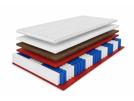 Materac kieszeniowy 100x200 LAMBADA KOKOS H4, 22cm, antyalergiczny, pianka T25, pocket