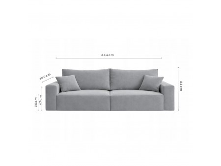 Sofa rozkładana MILANO z pojemnikiem na pościel Apollo