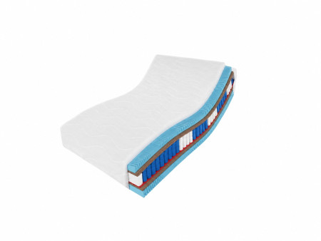 Materac kieszeniowy 120x200 MIAMI H4/H4, 23cm, warstwa masująca, pocket, kokos, 7 stref