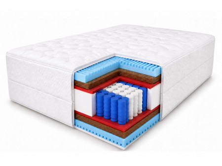 Materac kieszeniowy 140x200 MIAMI H4/H4, 23cm, warstwa masująca, pocket, kokos, 7 stref