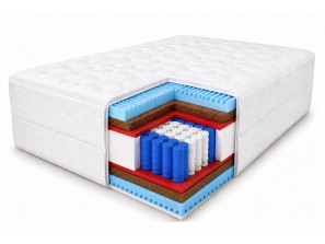 Materac kieszeniowy 200x200 MIAMI H4/H4, 23cm, warstwa masująca, pocket, kokos, 7 stref