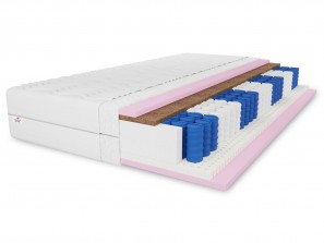 Materac kieszeniowy 180x200 COMFORT H3/H4, 7 stref, lateks, kokos, pocket, dwustronny, wys. 26cm