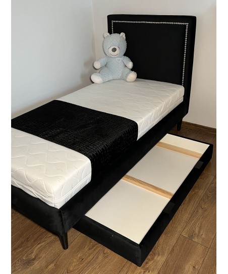 Łóżko dziecięce GLAM 100x180 cm z pojemnikiem na pościel i stelażem