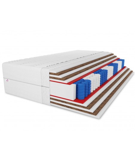 Materac kieszeniowy PLUS SIZE COMBO 80x200x31 – bardzo twardy H5, kokos, pianka T25, pocket, dwustronny, antyalegriczny