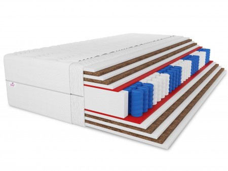 Materac kieszeniowy 120x200 PLUS SIZE COMBO H5, 31cm, kokos, pocket, dwustronny