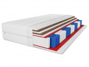Materac kieszeniowy BOSTON 120x200x25 – H3/H5, średnio twardy/bardzo twardy, dwustronny, kokos x3, pianka T25, pocket...