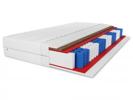 Materac kieszeniowy 140x200 SALSA KOKOS H3/H4, 7 stref, antyalergiczny, pianka T25, kokos, wys. 25cm
