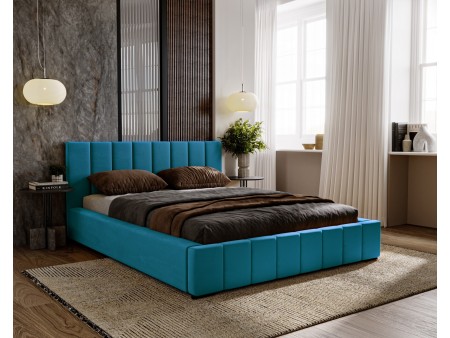 Łóżko tapicerowane sypialniane NERO ze stelażem i pojemnikiem na pościel 7