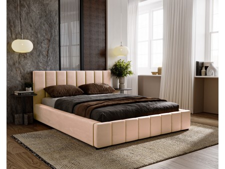 Łóżko tapicerowane sypialniane NERO ze stelażem i pojemnikiem na pościel 9