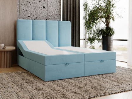 Łóżko kontynentalne MALMO z podnoszonym zagłowiem i wbudowanym materacem 7