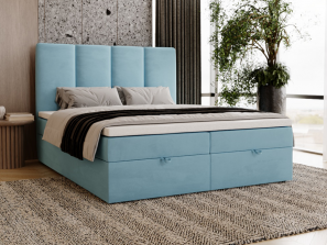 Łóżko kontynentalne MALMO z podnoszonym zagłowiem i wbudowanym materacem 6