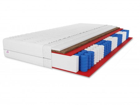 Materac kieszeniowy 120x200 LAMBADA KOKOS H4, 16cm, antyalergiczny, pianka T25, pocket