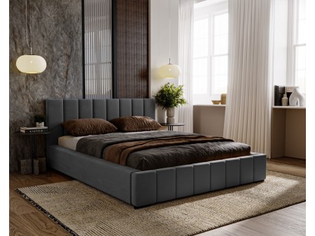 Łóżko tapicerowane sypialniane Nero 200x200 ze stelażem i pojemnikiem na pościel Kronos 22 Wysyłka do 5 dni