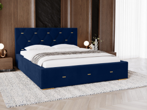 Łóżko tapicerowane do sypialni GOLDEN PREMIUM ze stelażem i pojemnikiem na pościel 3