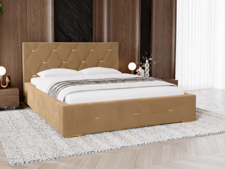 Łóżko tapicerowane do sypialni GOLDEN PREMIUM ze stelażem i pojemnikiem na pościel 6