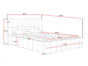 Łóżko tapicerowane z pojemnikiem ALMA - różne rozmiary i kolory do wyboru wymiar 6
