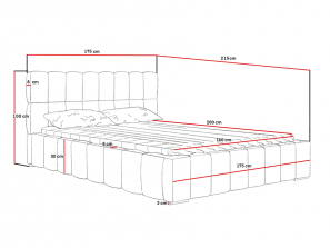 Łóżko tapicerowane z pojemnikiem ALMA - różne rozmiary i kolory do wyboru wymiar 4