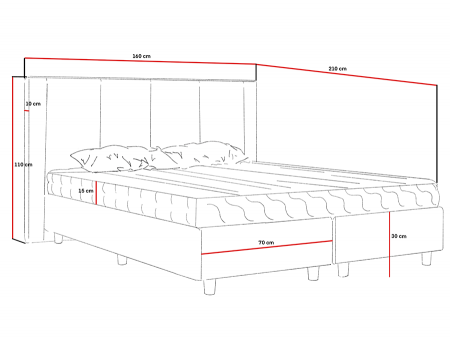 Łóżko hotelowe tapicerowane BELLA 20