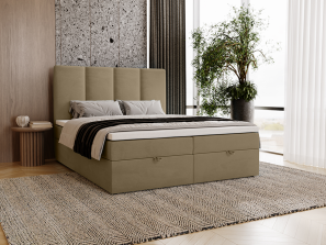 Łóżko kontynentalne MALMO z podnoszonym zagłowiem i wbudowanym materacem 2