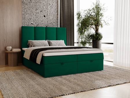 Łóżko kontynentalne MALMO z podnoszonym zagłowiem i wbudowanym materacem 4