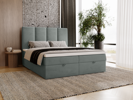 Łóżko kontynentalne MALMO z podnoszonym zagłowiem i wbudowanym materacem 5